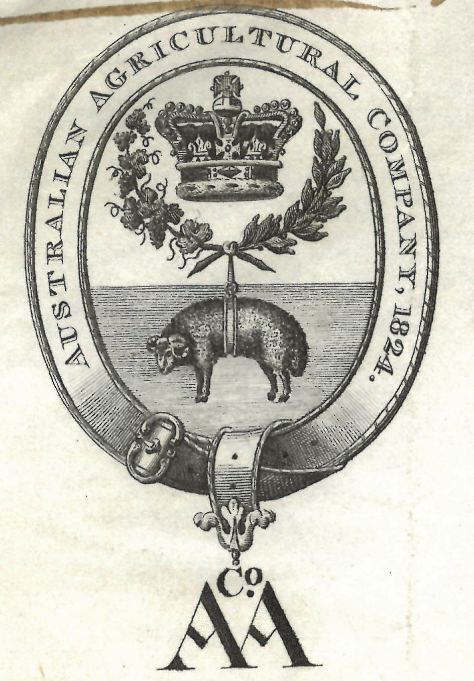 Original Australian Agricultural Company crest, 1824