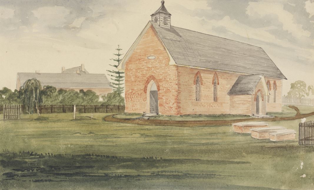 Stroud Church, unknown artist, 1850 (Courtesy of the State Library of New South Wales).