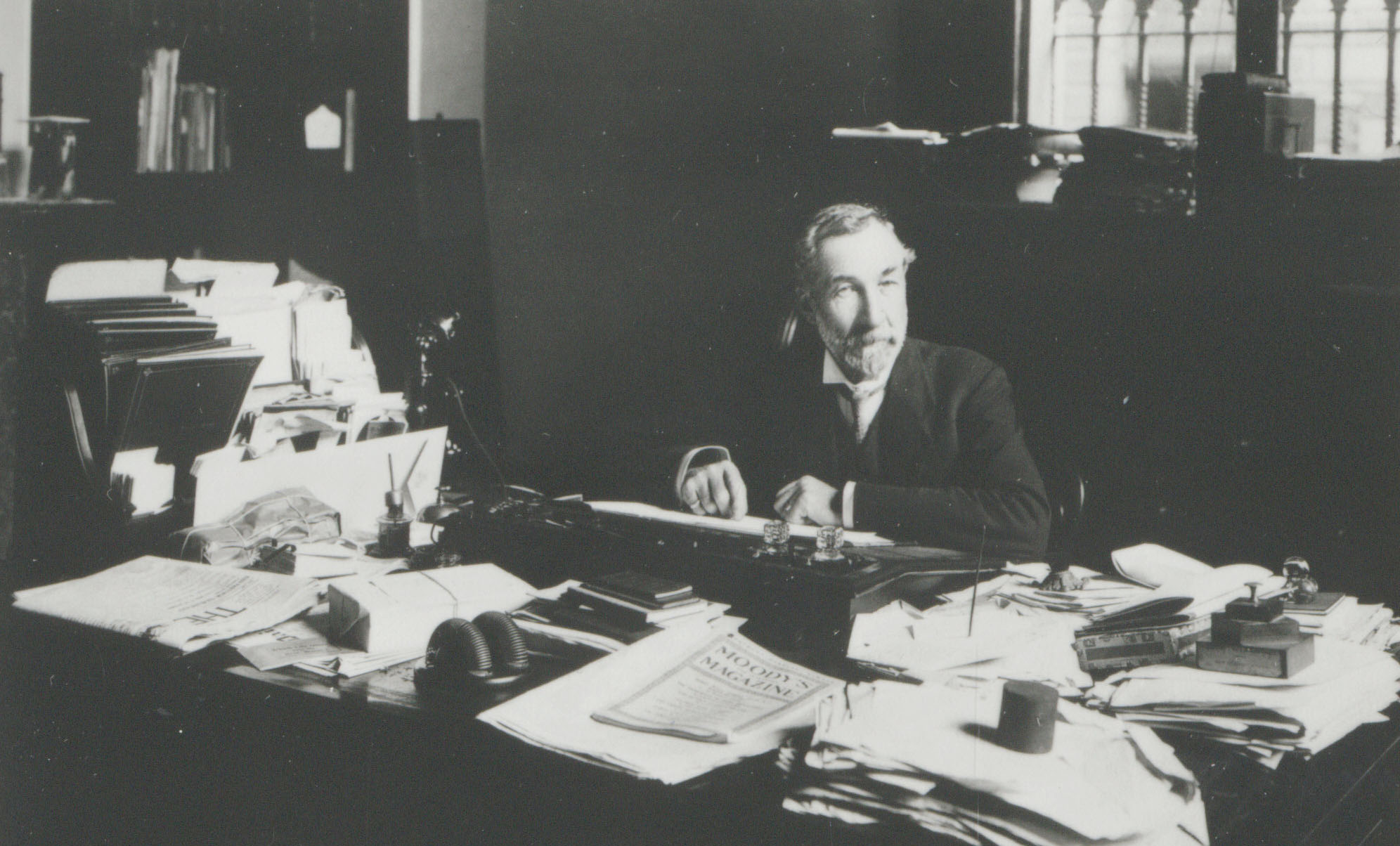 AMP General Manager Richard Teece at his desk, Sydney, New South Wales, c. early 1900s (N434-1411).