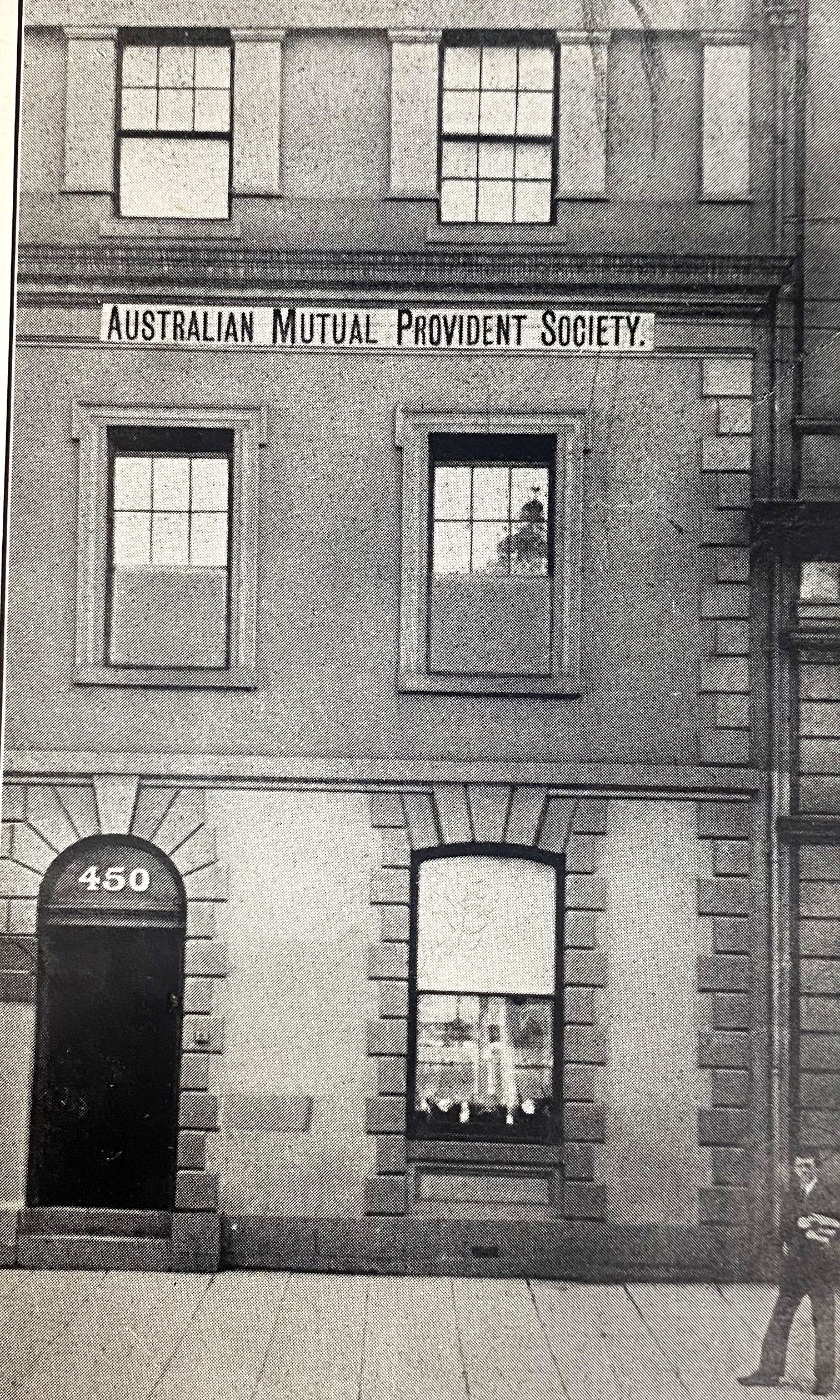 AMP's first Melbourne Office at 450 Collins Street, Melbourne, Victoria, which opened in 1863 (N434). 