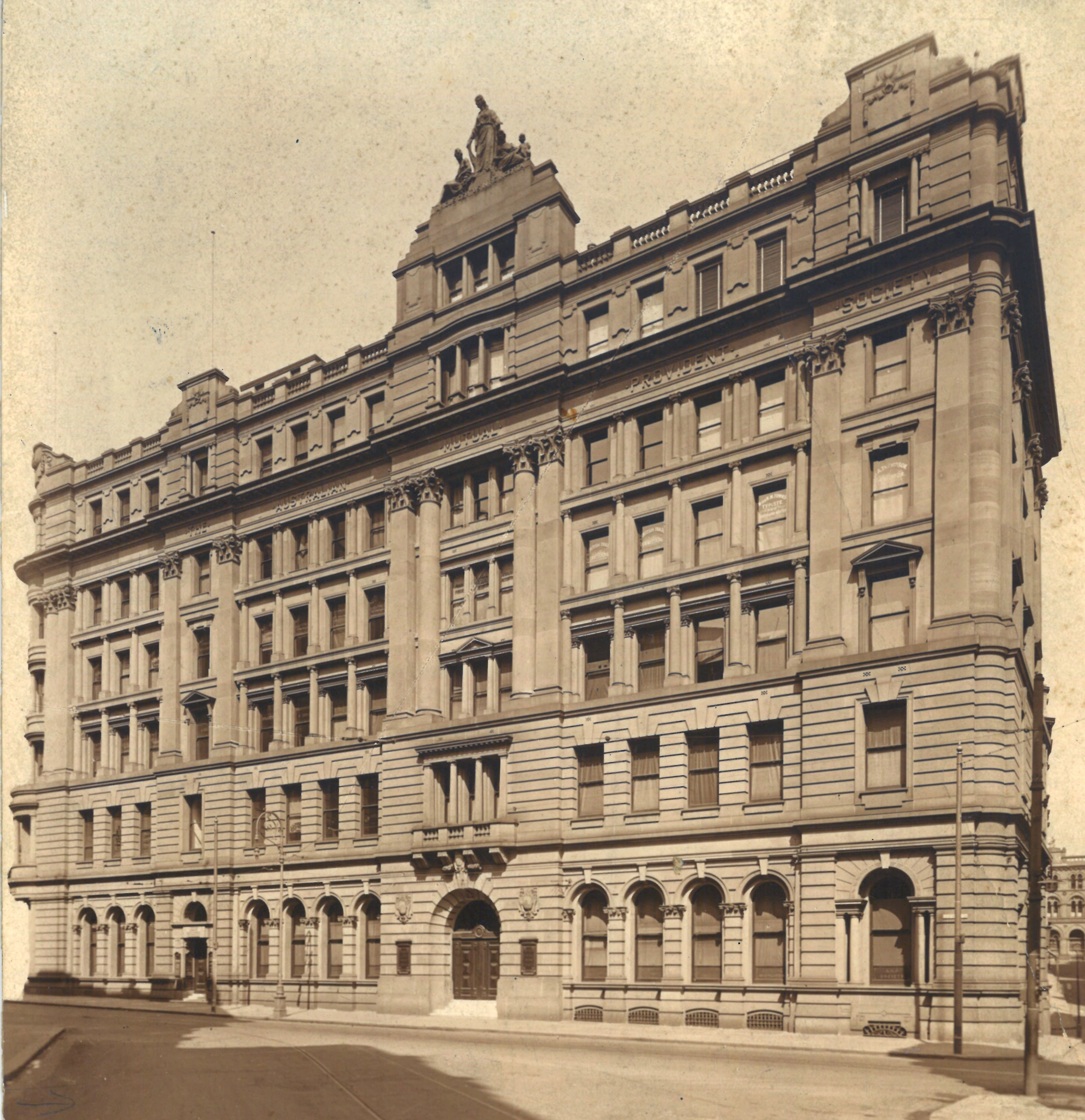 First Australian Mutual Provident Society Head Office, 60 Pitt Street, Sydney, New South Wales, c. 1860s (N434-1418).