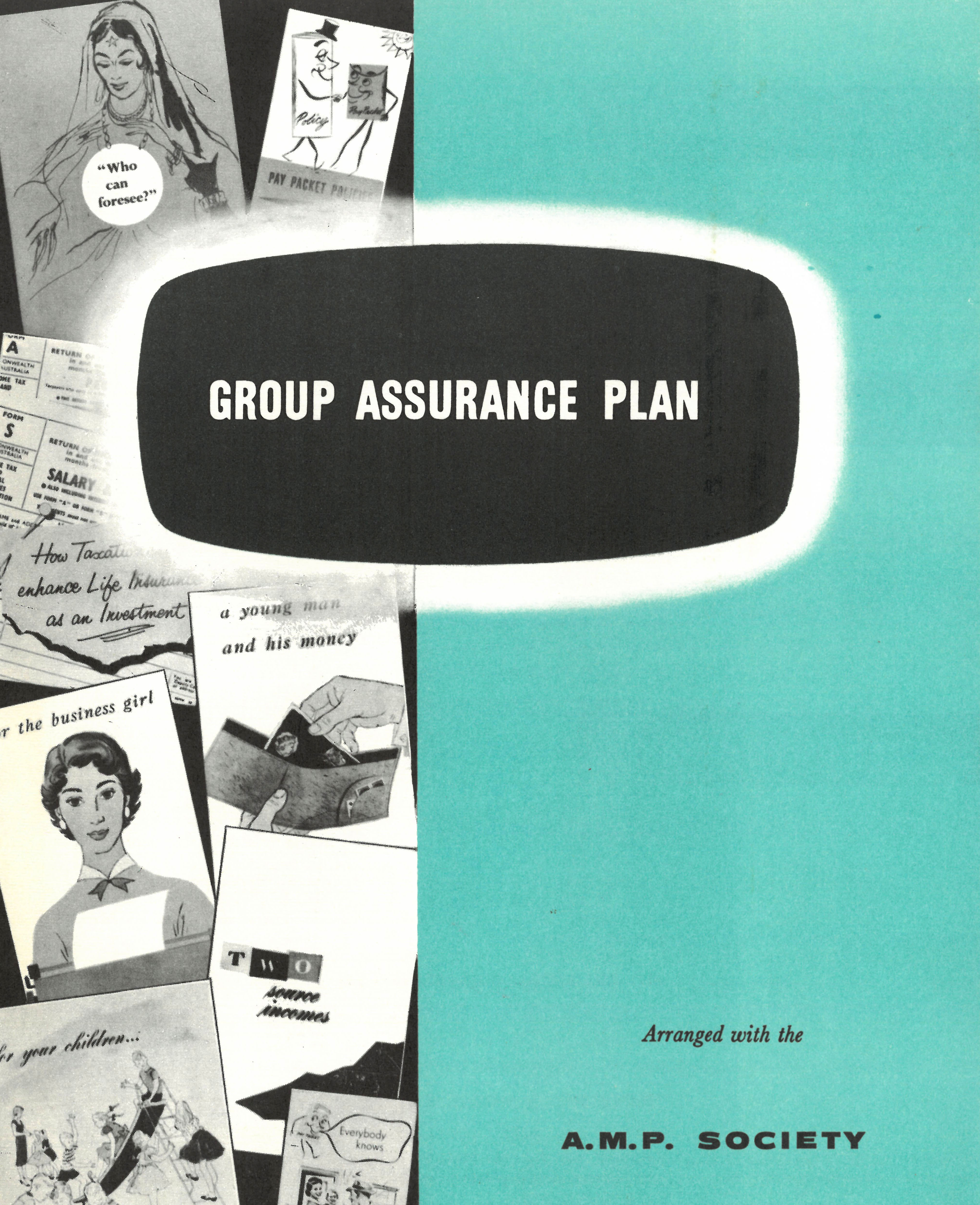 Brochure advertising AMP's Group Assurance Plan, 1976 (N434-851). 