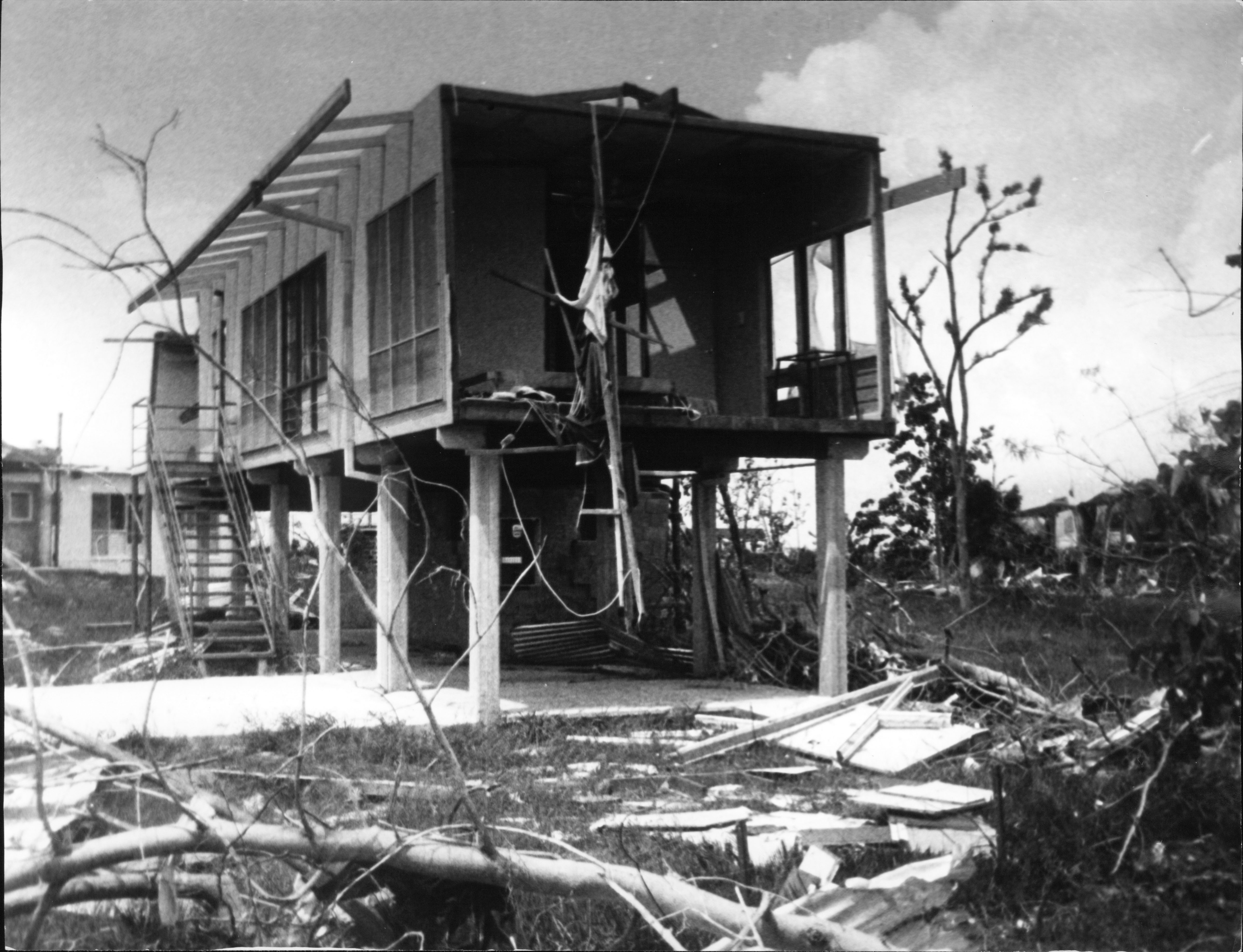 Damage to a home from Cyclone Tracy, Darwin, Northern Territory, 1974 (ANUA226-524). Photographer - Jim Toner.