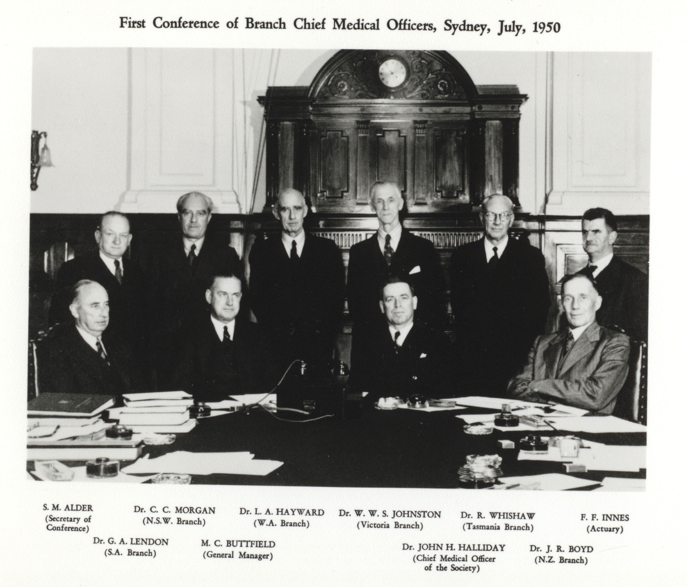 First conference of AMP Branch Chief Medical Officers, Sydney, New South Wales, July 1950 (N434-1411).