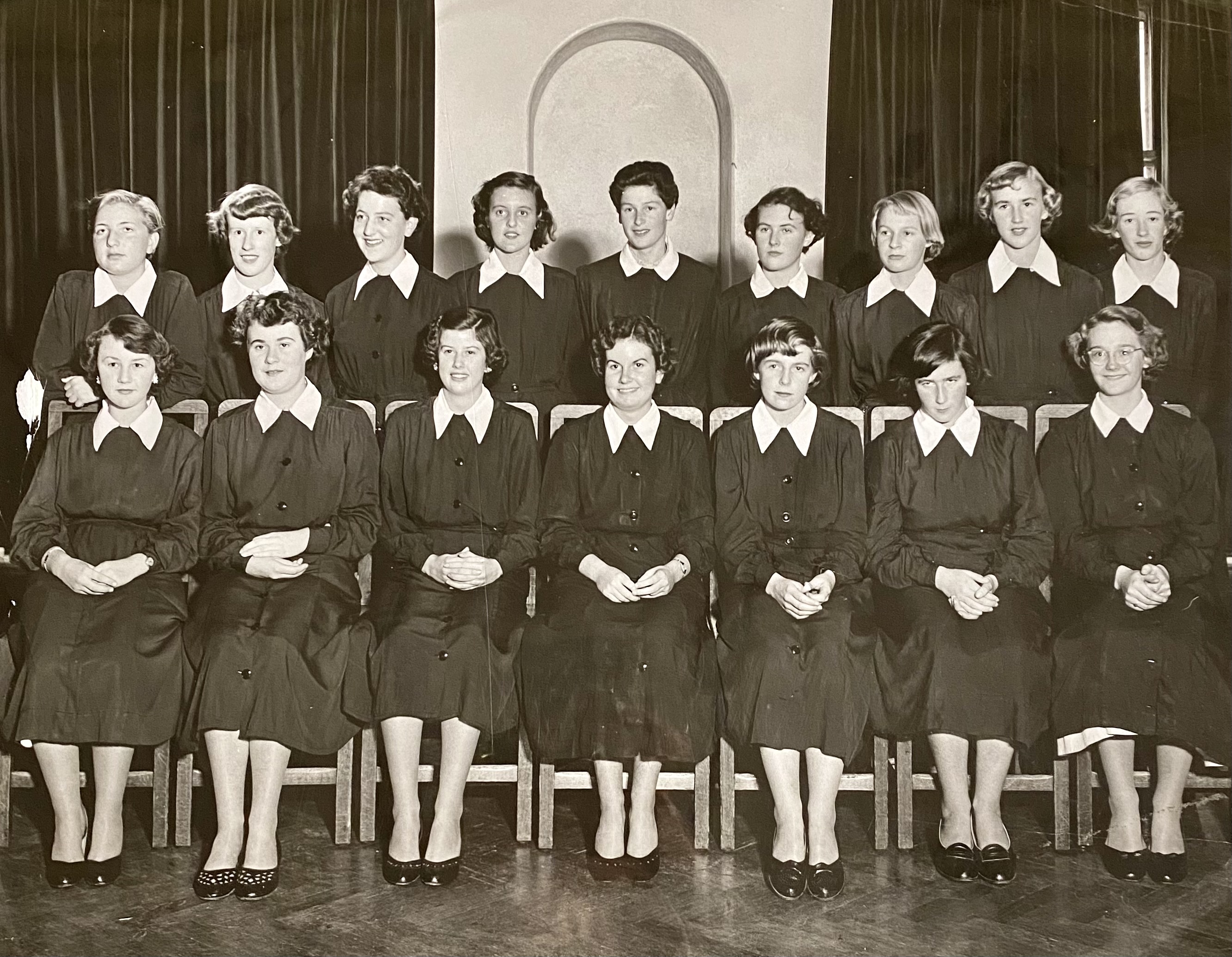 Female staff from the AMP Melbourne Office, Melbourne, Victoria, 1952 (N434). 