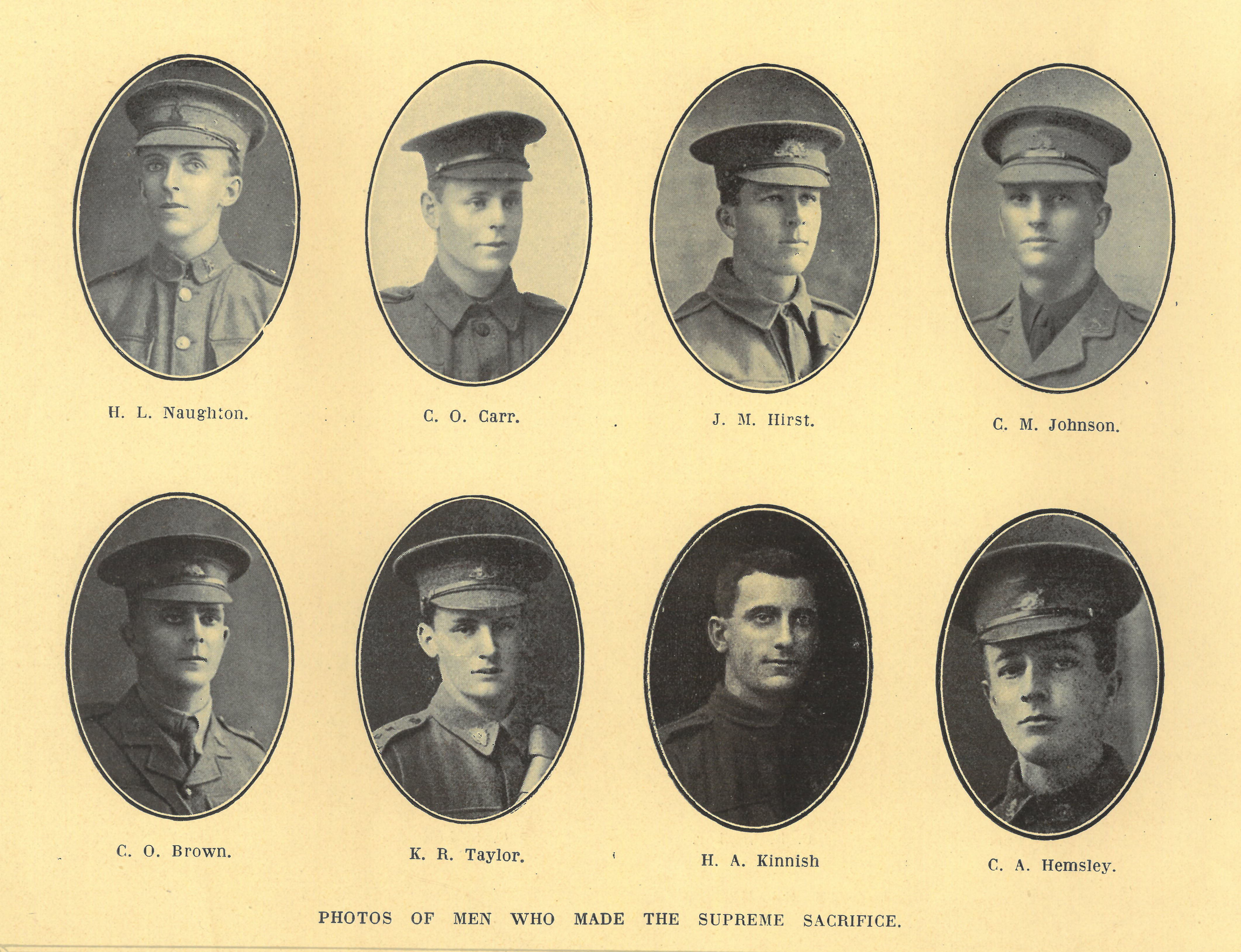 Page from commemorative booklet 'Men of the AMP in the Great War 1914-1919' (N434-793).