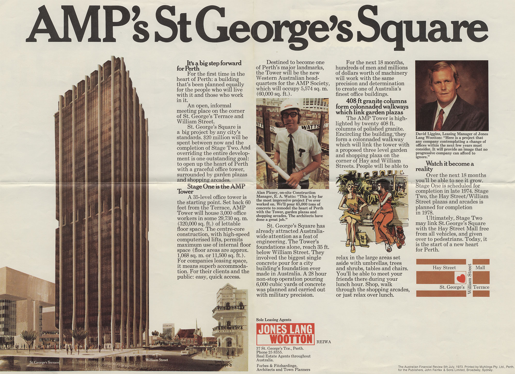 Brochure for AMP's St George's Square, Perth, Western Australia, c. 1975