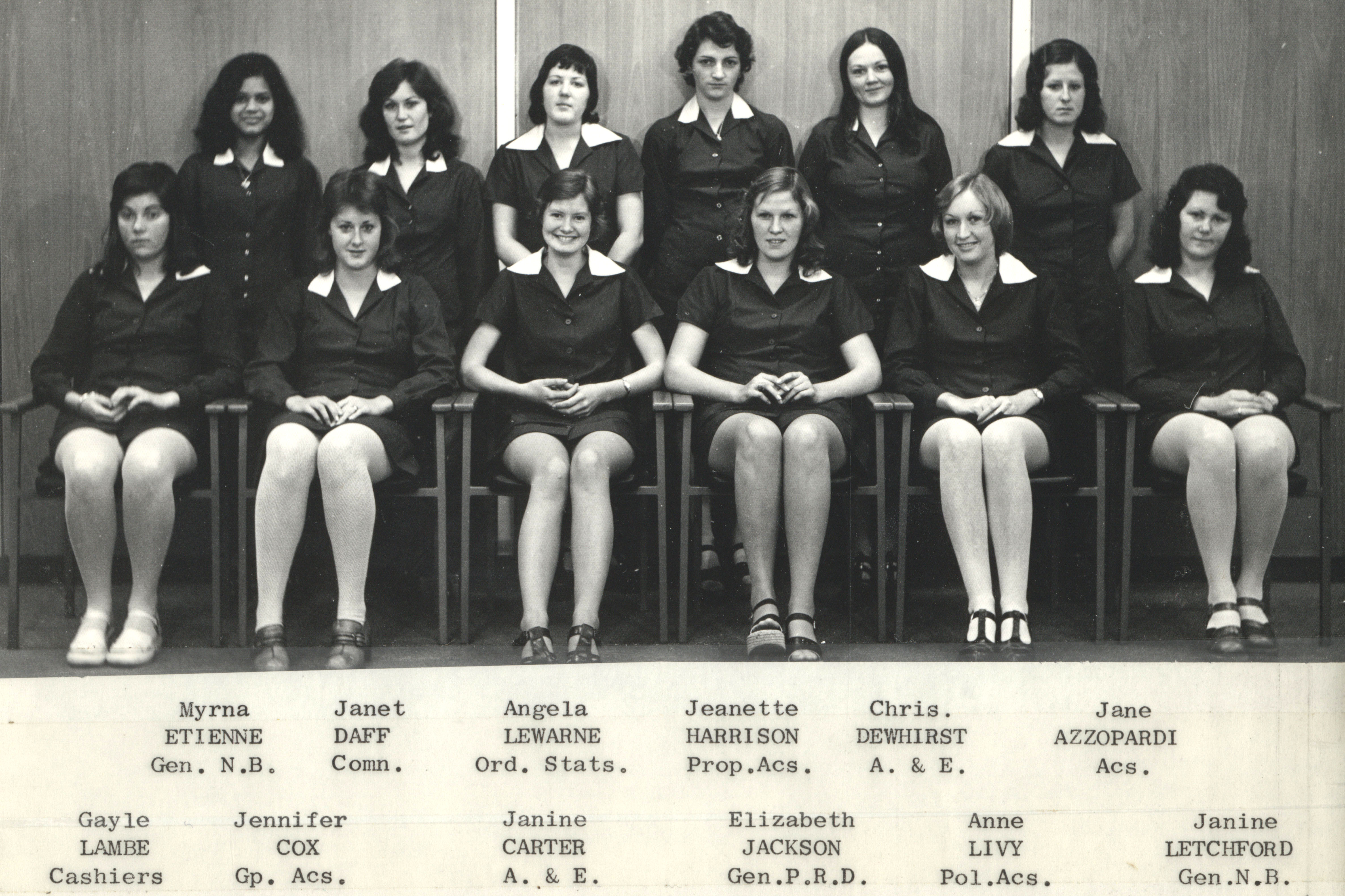 New AMP female staff, 1974 (N434-1421).