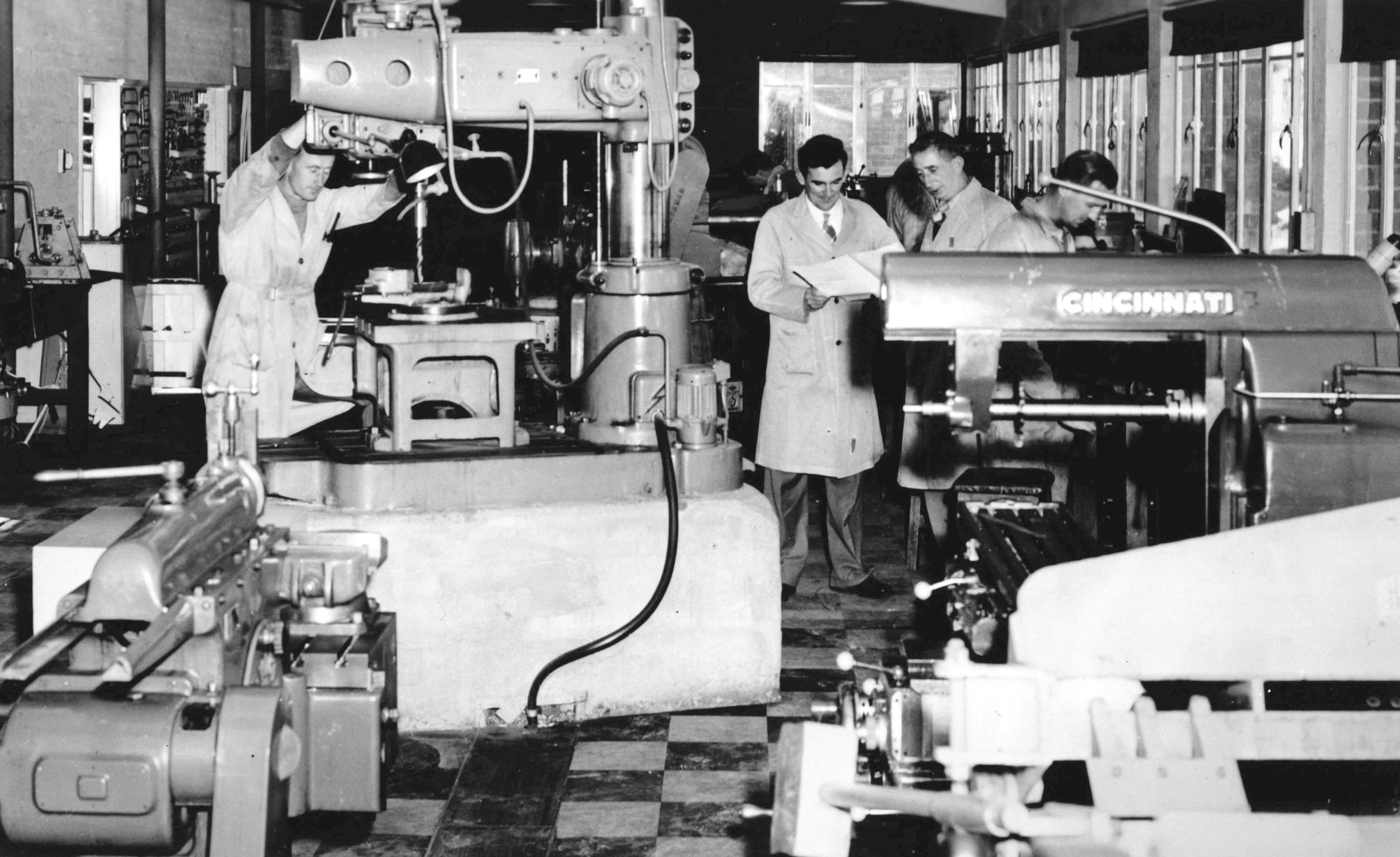 Mount Stromlo Observatory Mechanical Workshop, 1960s (ANUA16-67-1). 