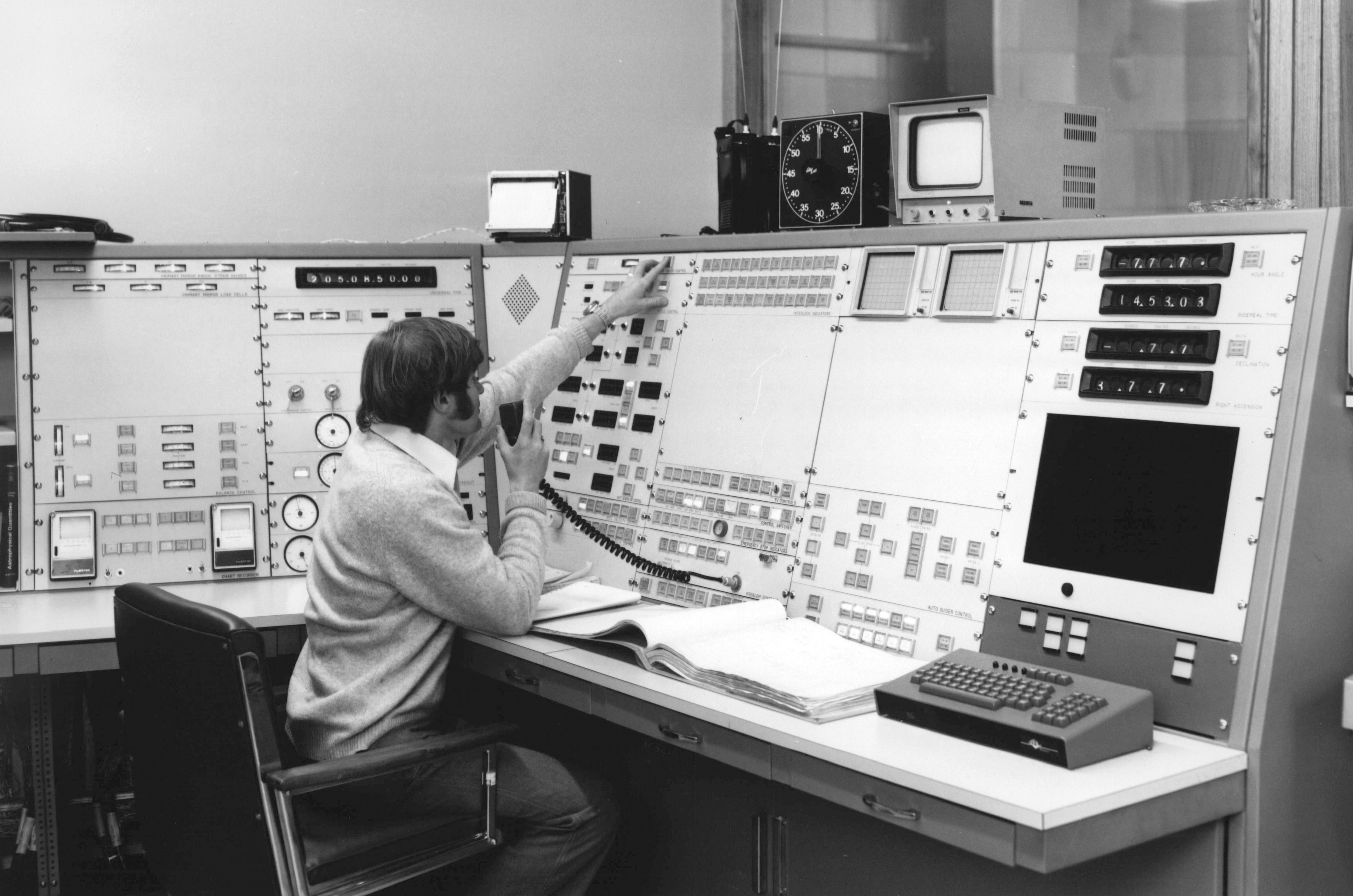 The control panel for the Anglo-Australian Telescope, undated (ANUA 226-793-3).