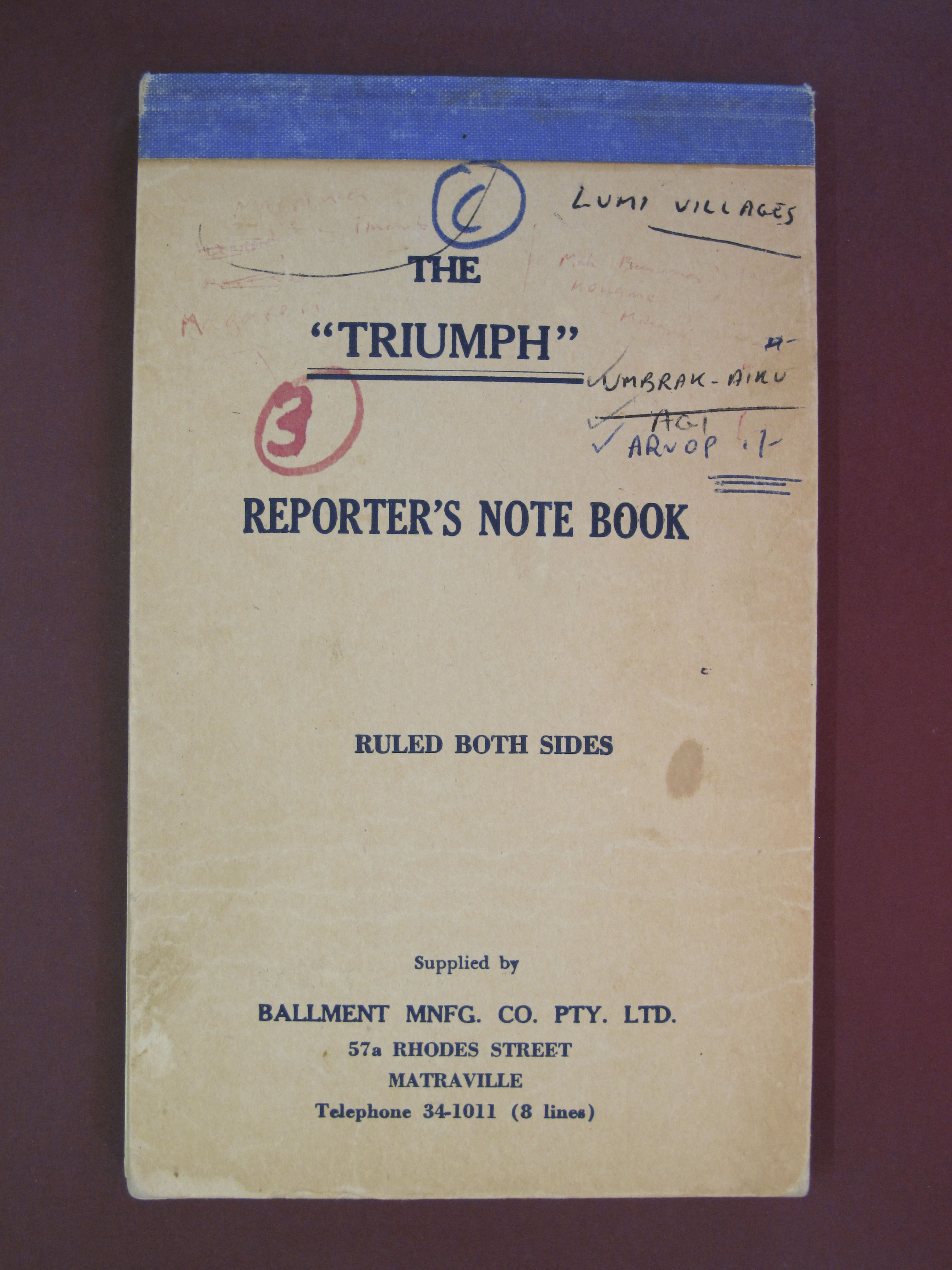 Field note book