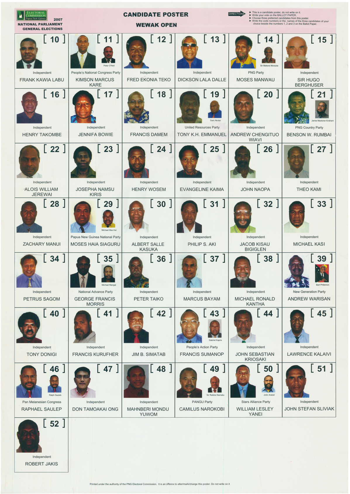 Election candidate poster
