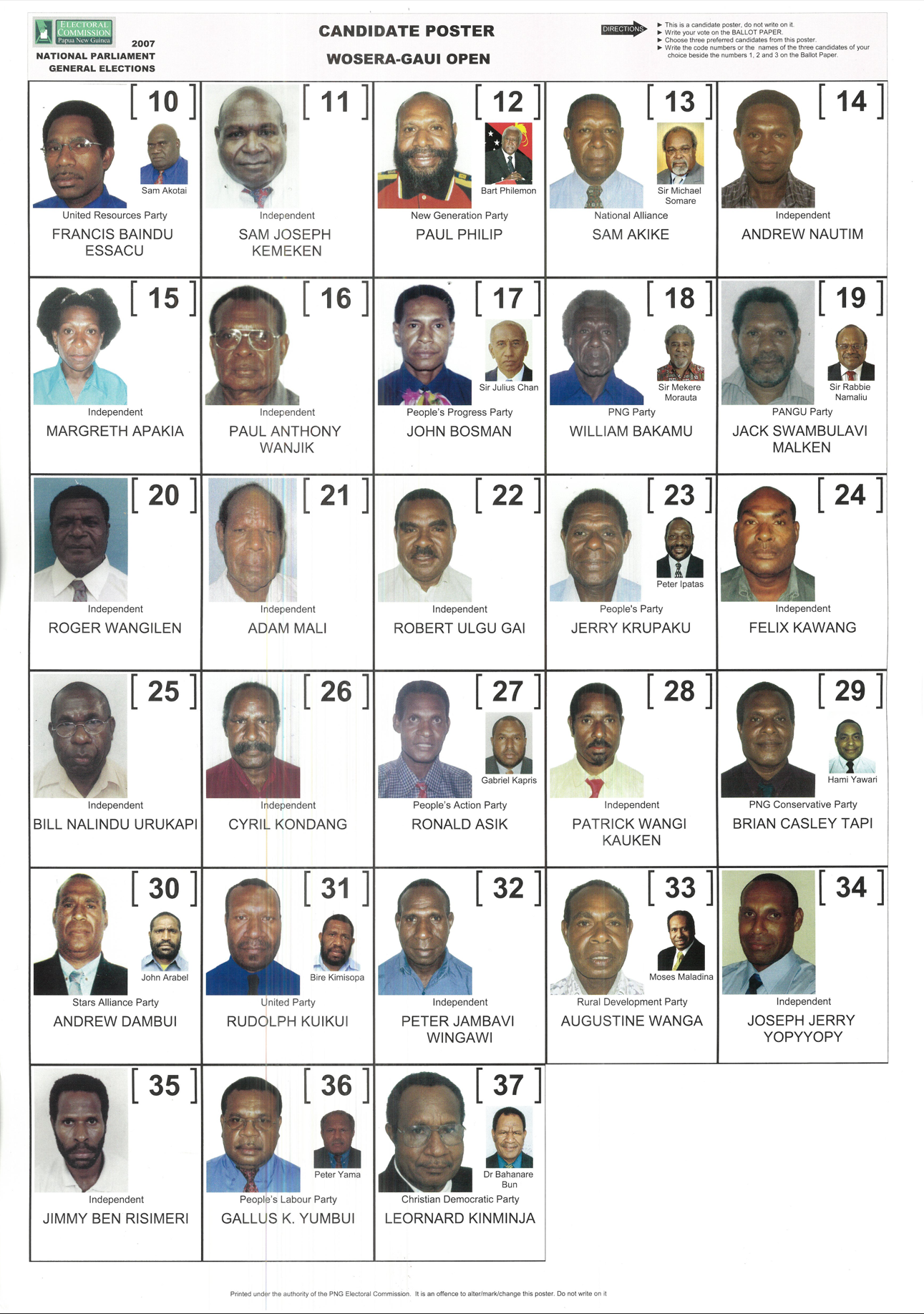 Election candidate poster