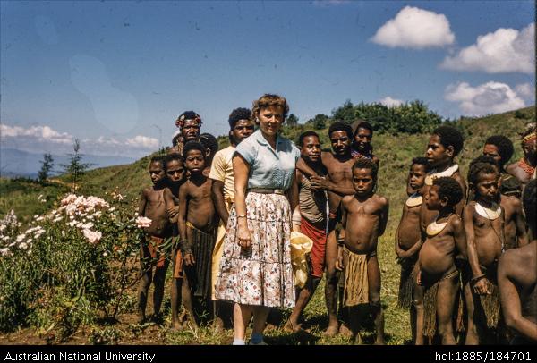 European woman with Papua New Guinean children