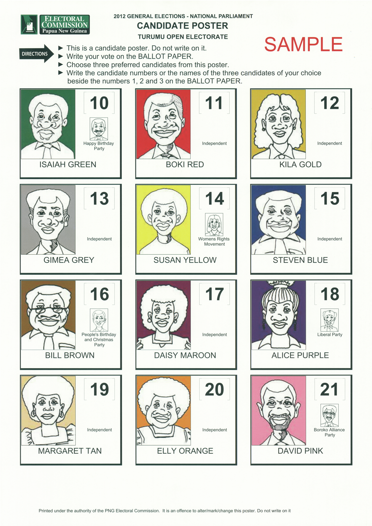 Sample candidate poster