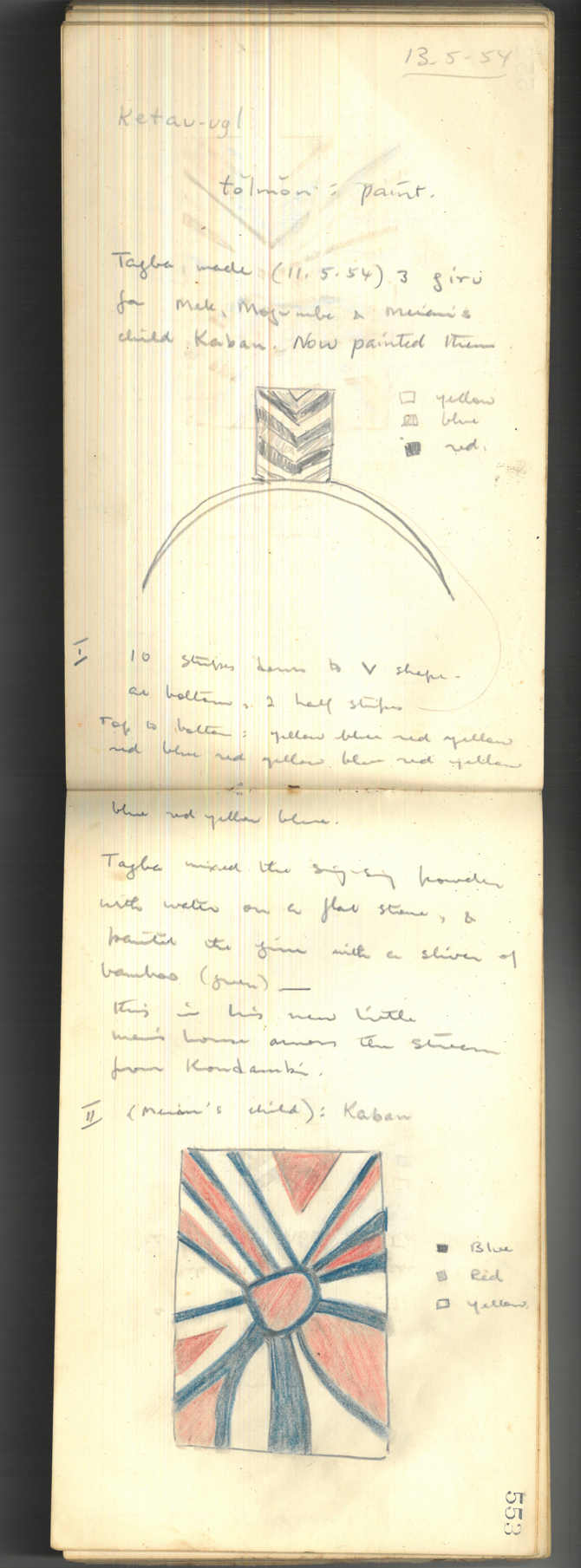 Field note book with drawings