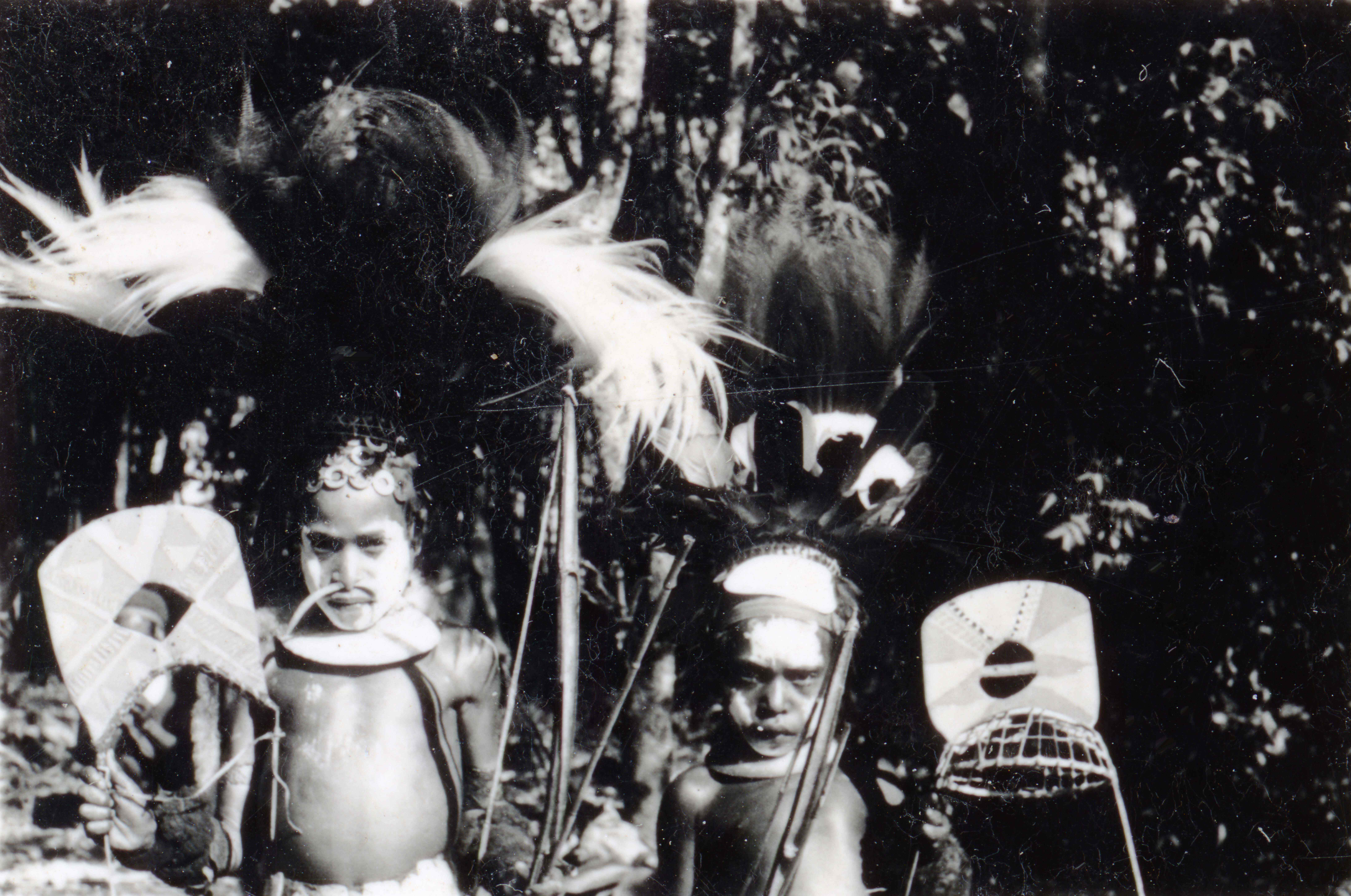 Two children in ceremonial dress, Papua New Guinea
