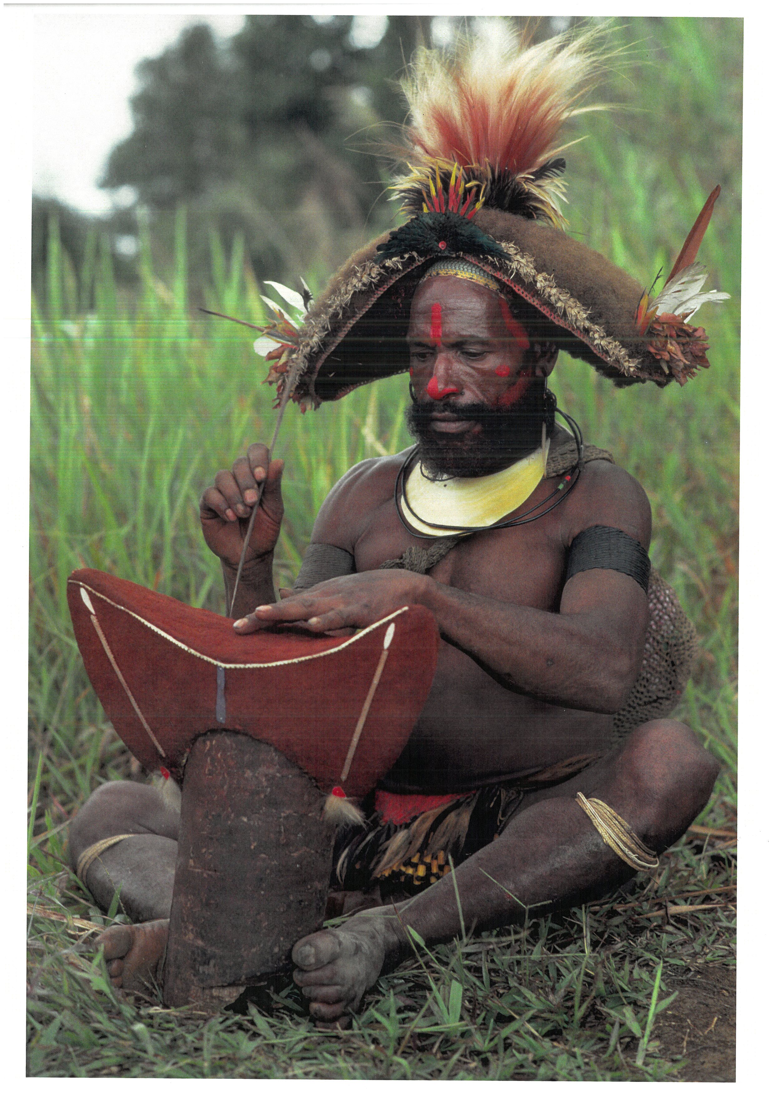 Man felting a wig