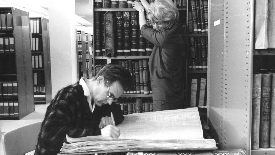 Researchers using archives in the repository, undated 