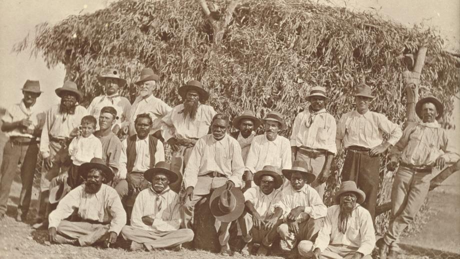 Group of workers, Headingly Station, Queensland, undated (K1370c).  