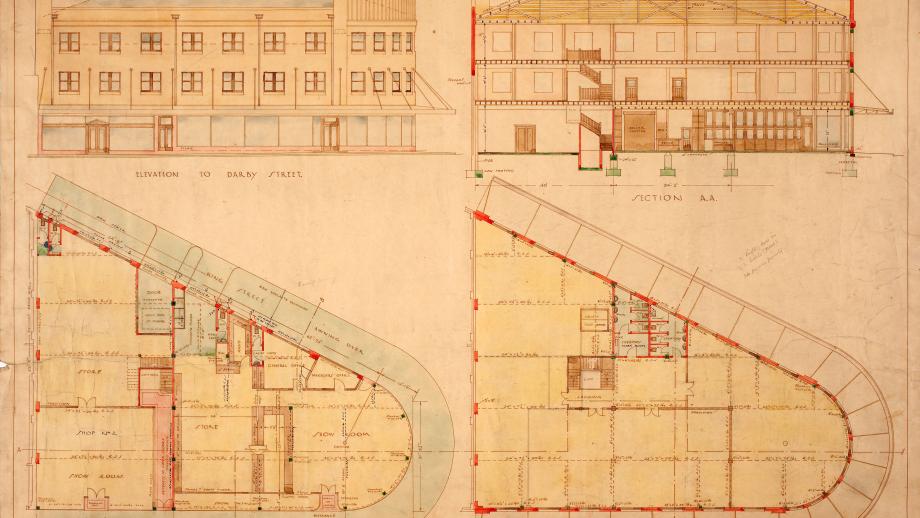 Proposed new premises of the Australian Agricultural Company at Darby & King Streets, Newcastle, New South Wales, 1936. Design by F.G. & A.C. Castledean (1-467).