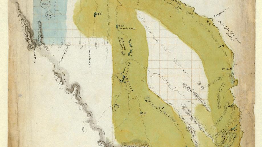 Map of the Australian Agricultural Company's Peel River Grant, 1842 (X1-A4).