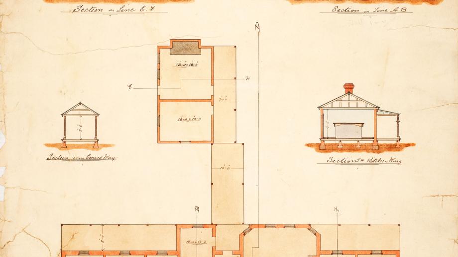 Plan of the new homestead at Warrah, Liverpool Plains, New South Wales, 1896 (P31). 