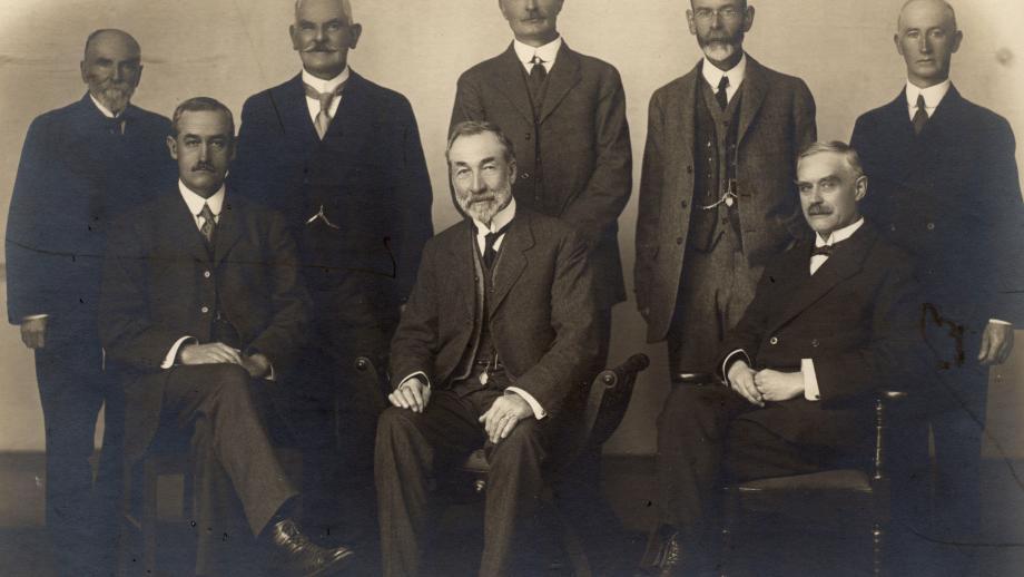 AMP Board of Directors led by Actuary and General Manager Richard Teece (pictured seated in centre), c. early 1900s (N434-1376).