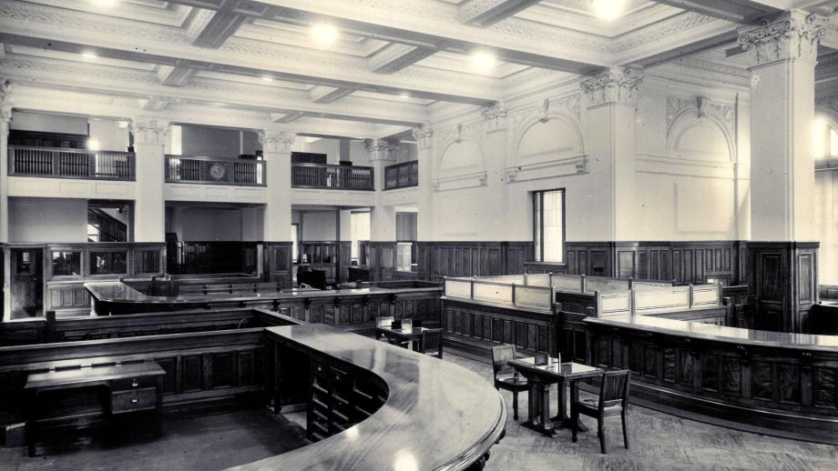 Interior of the new AMP office, Brisbane, Queensland, 1934 (N434-1418).
