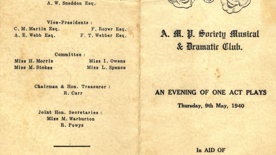 AMP Musical & Dramatic Club programme, 1940 (N434-1277).