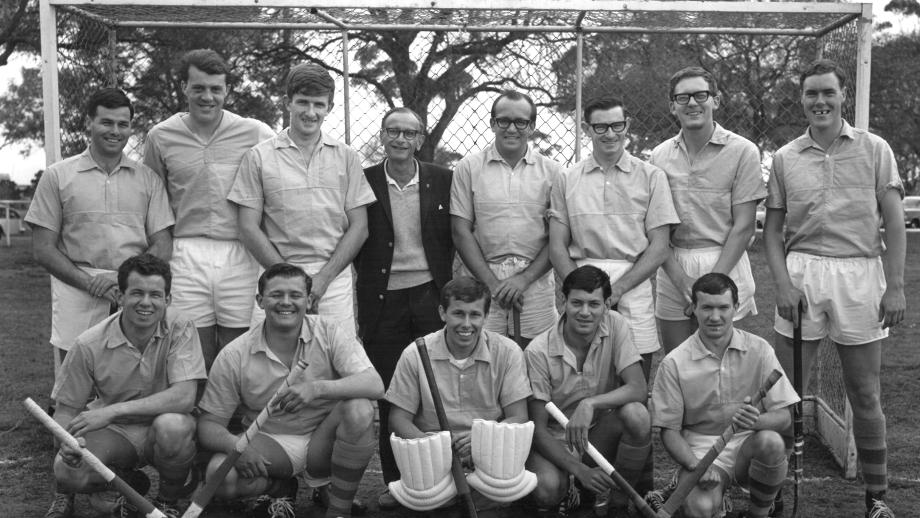 AMP Head Office Men's Hockey Team, Sydney, New South Wales, 1968 (N434-1419). Photographer - Stuart Penderthy. 