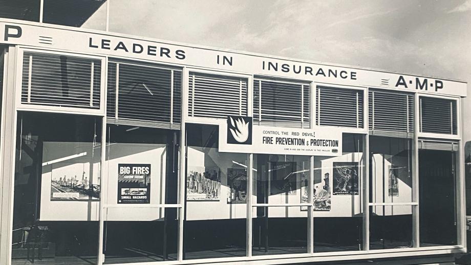 Advertising display for AMP's Fire & General Insurance, undated (N434-1418). 