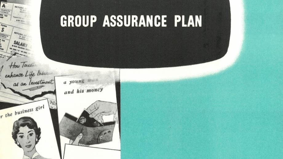 Brochure advertising AMP's Group Assurance Plan, 1976 (N434-851). 