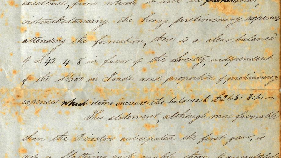First annual report of the directors of the Australian Mutual Provident Society, 1849 (N434-1092).
