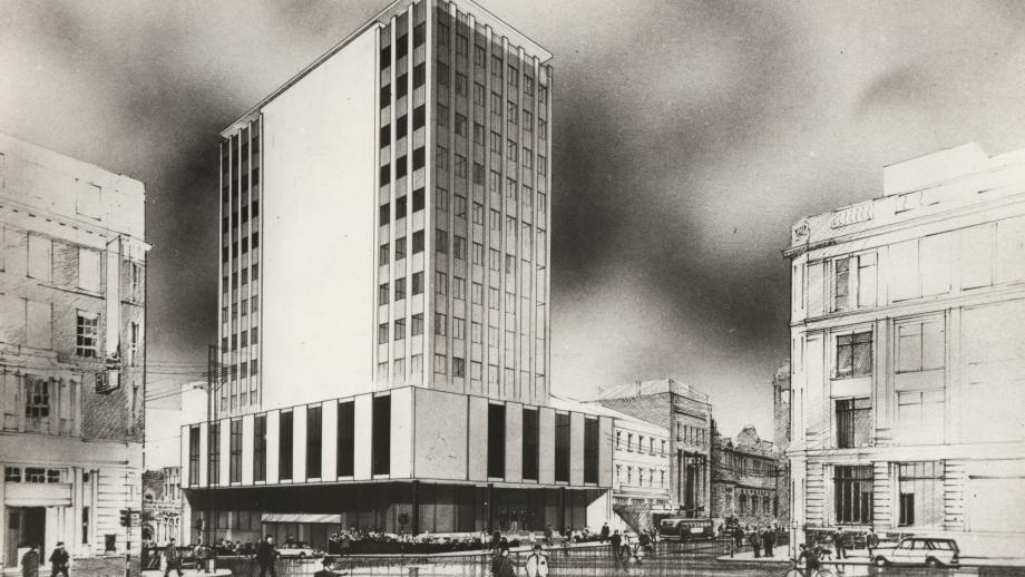 Artist's impression of new AMP Office, Hobart, Tasmania, c. 1970 (N434-1308).