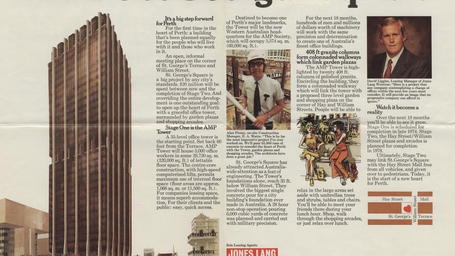 Brochure for AMP's St George's Square, Perth, Western Australia, c. 1975
