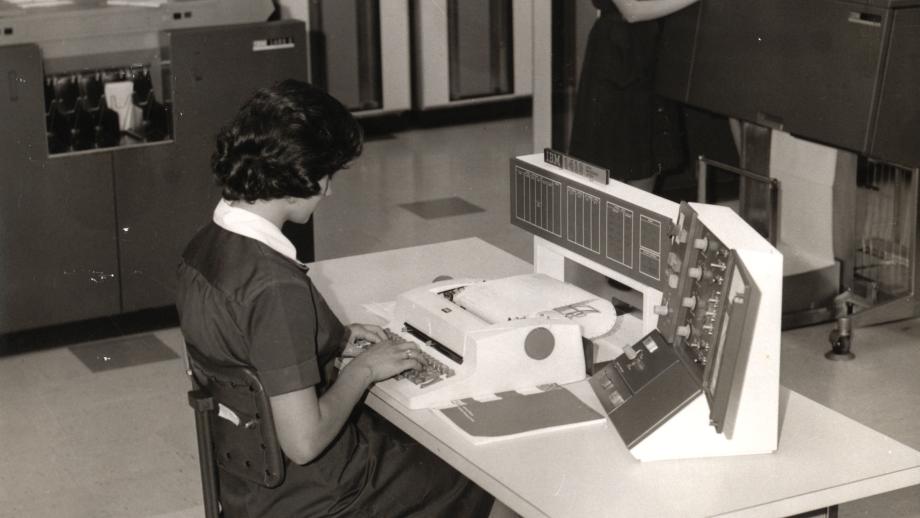 Female staff working in AMP Office, 1960 (N434-1307-47).