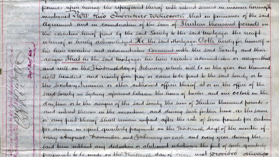 Mortgage issued to grazier Thomas Broughton, 1889 (N434-780). 