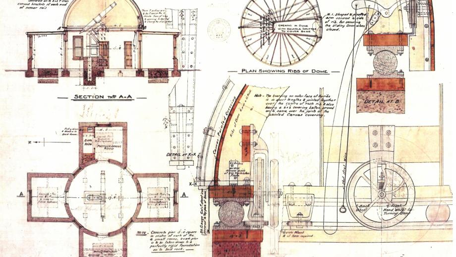 Drawing of Observatory for Oddie Telescope, undated (ANUA744-162).