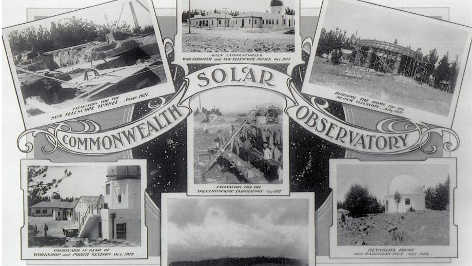 Postcard advertising the Commonwealth Solar Observatory, 1920s (ANUA592-71).