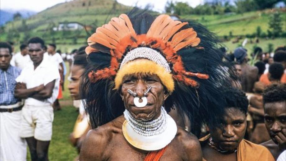 Man in ceremonial headdress