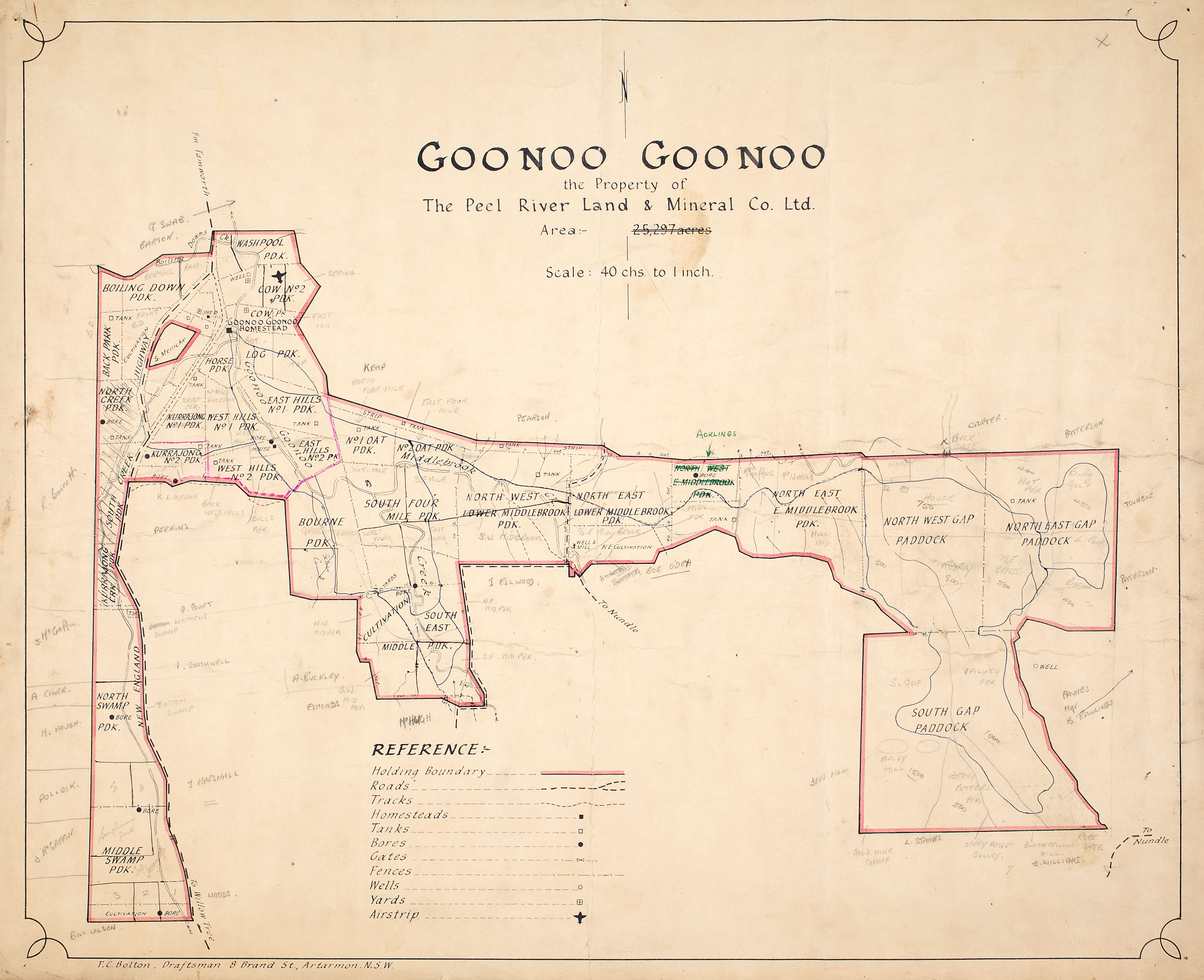 Map of Goonoo Goonoo, undated. Drawn by F.C. Bolton. (Z241-192).